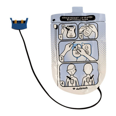 Electrodes pédiatriques pour défibrillateur Defibtech Lifeline