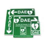 PACK Signalétique DAE - 5 panneaux PVC autocollants (usage extérieur)