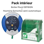 Promotion pack intérieur avec défibrillateur Heartsine Samaritan semi-automatique et boîtier Defisign 100